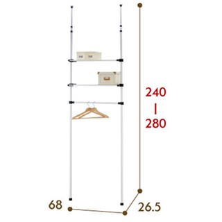 不可超取~【ikloo】頂天立地雙桿收納衣架(頂天立地多功能收納衣架)-LS114/曬衣架/多功能衣架/吊衣架/掛衣桿