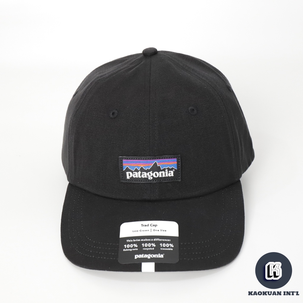 公司貨正品 Patagonia P-6 Label Trad Cap 基本款 Logo 老帽 鴨舌帽 黑色【高冠國際】