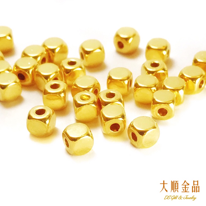 精品6D純金小方糖 小方塊 黃金串珠 DIY小串珠 金珠手串  【大順金品】純金9999