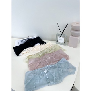 美型內褲雅緻蕾絲柔順水光綢緞女生內褲 性感 開衩 三角內褲 蕾絲內褲 低腰內褲