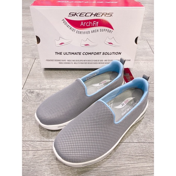 SKECHERS-124401WGYBL 現貨 直接套 免綁帶 ArchFit系列 休閒鞋 健走鞋 運動鞋 耐久站耐久走