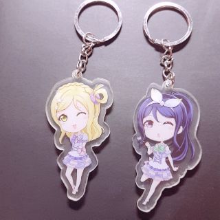 LoveLive Sunshine 鞠莉 果南 壓克力 同人Q版手繪風吊飾