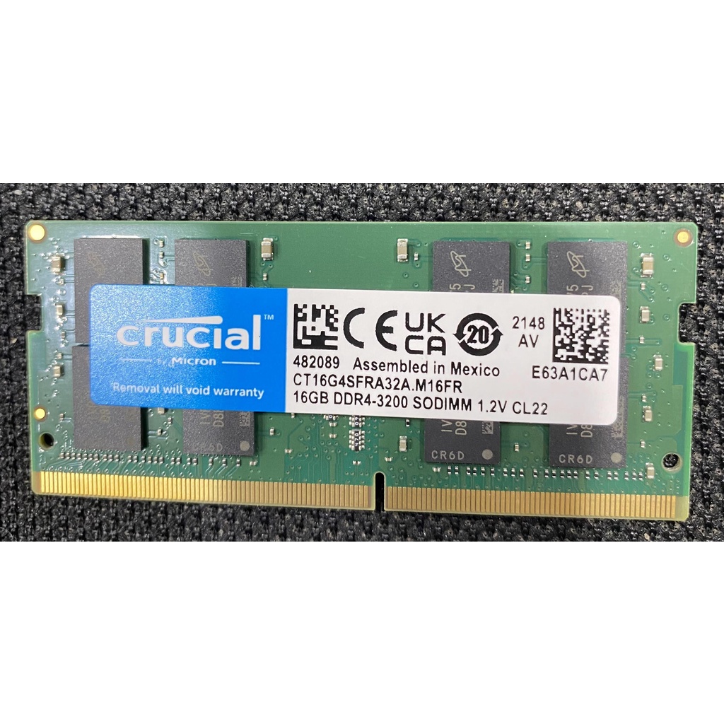 Micron 美光 Crucial NB 筆電 16GB DDR4-3200 記憶體