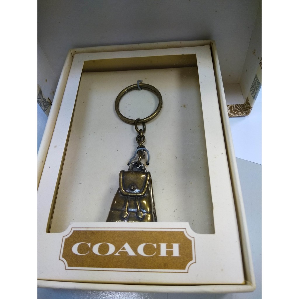 COACH絕版品 銅製後背包型鑰匙圈