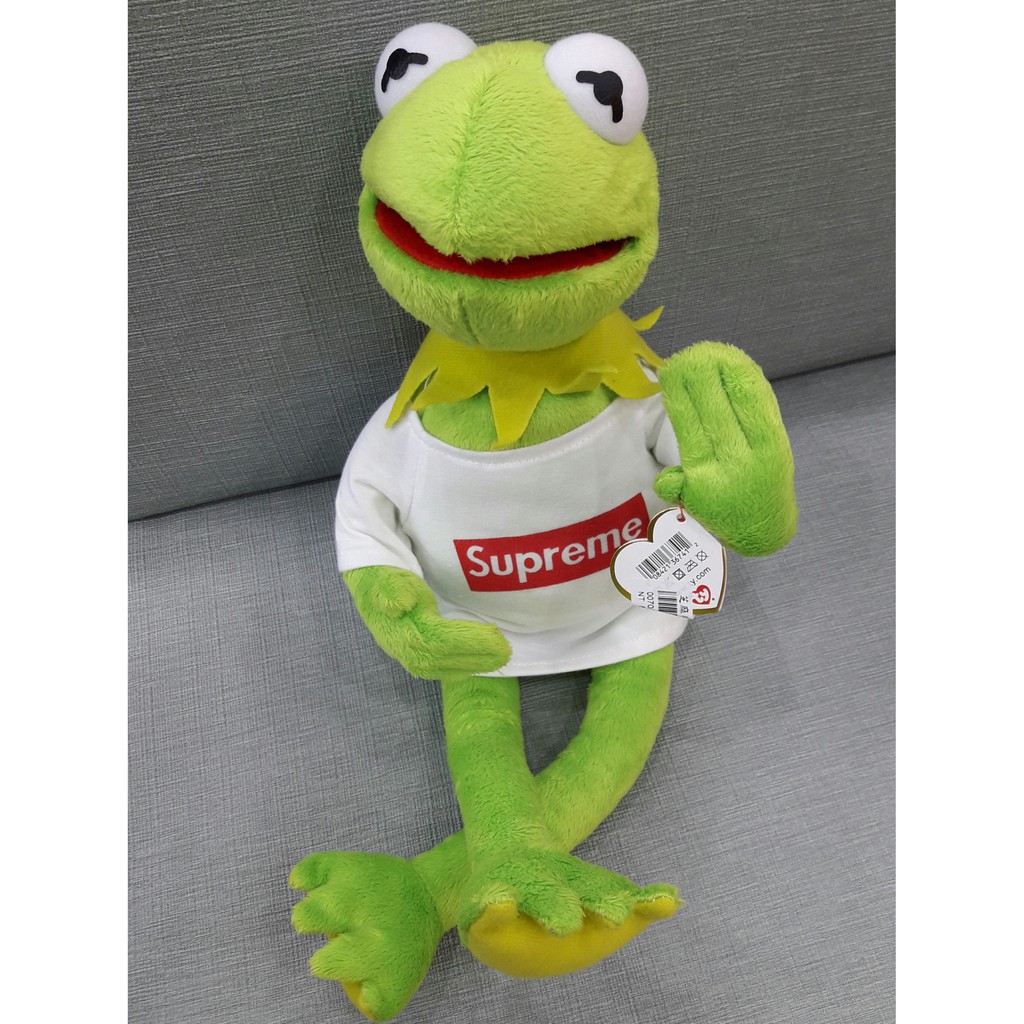 Supreme  芝麻街  柯密特青蛙Kermit  青蛙娃娃  有鐵絲  毛絨公仔  玩具  玩偶