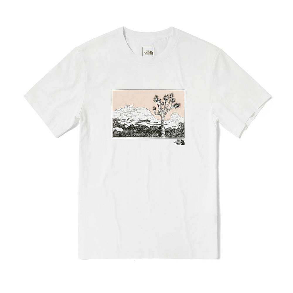 The North Face SS21 GRAPHIC TEE 男/女 短袖上衣 白 NF0A5JTTFN4