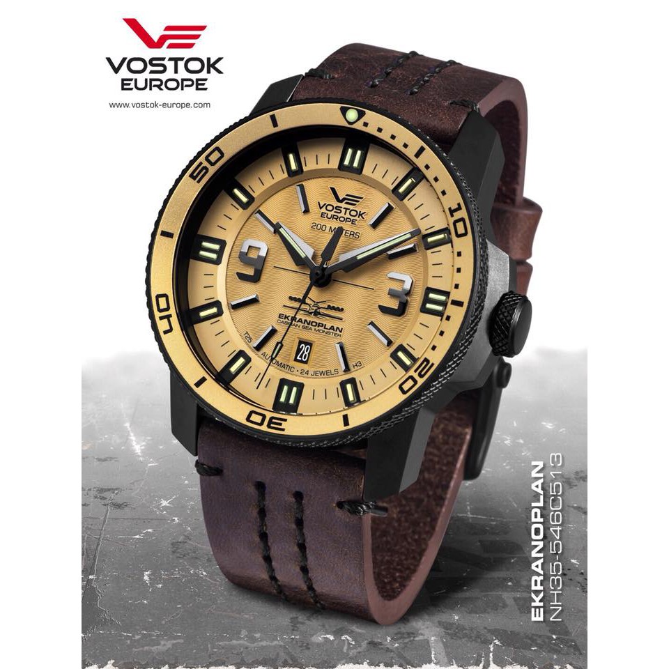 【史瓦特】Vostok(東歐)裡海怪物-自動上鍊-限量錶(不鏽鋼PVD塗層-黑色) / 建議售價 : 26000.