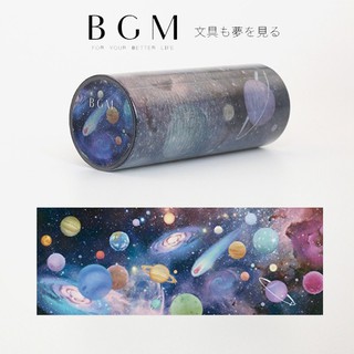 【莫莫日貨】全新 日本原裝進口 BGM 100mm系列 紙膠帶 和紙膠帶 - 宇宙 (整捲) LP001