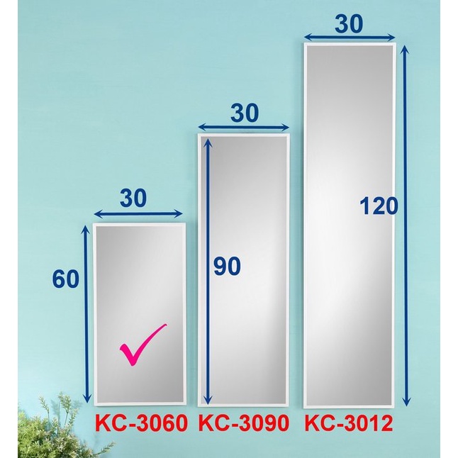 掛鏡壁鏡化妝鏡《 涵．館 》冰天使 60/90/120公分鋁框掛鏡 KC-30/90/12