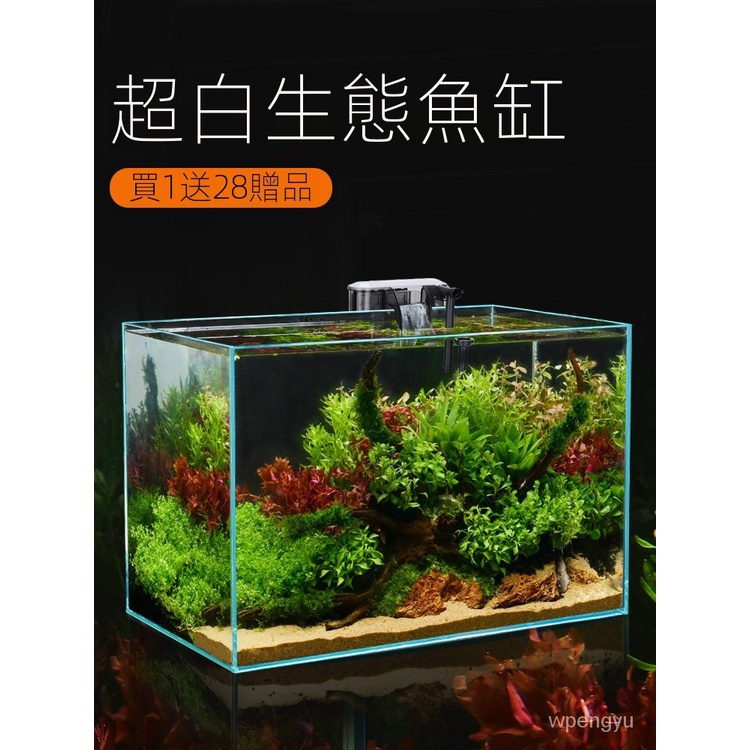 超白魚缸玻璃桌面客廳生態小型鬥魚金魚烏龜缸造景懶人養魚水草缸 蝦皮購物