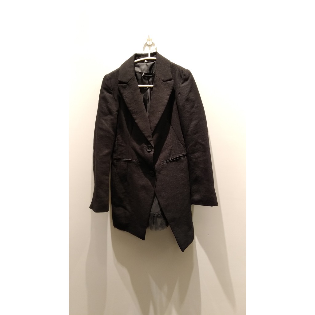 GIORGIO SEDRA黑色蕾絲造型西裝外套(FL00254)
