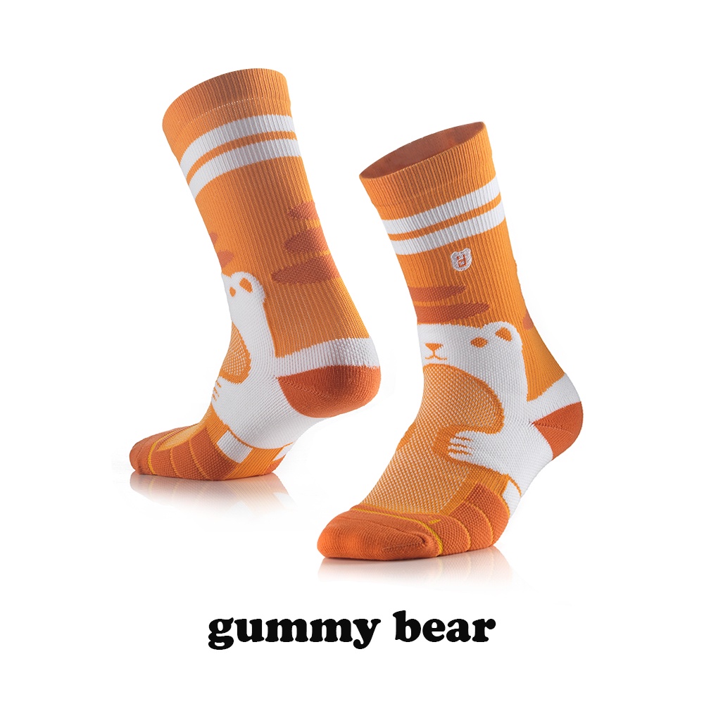 HEVI DUTI  -GUMMY BEAR 橘子小熊 女孩機能襪 排球 男排 女排 重訓 棒球 籃球 籃球襪