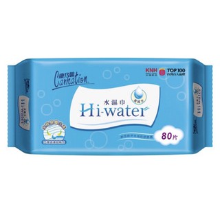 《康乃馨》純水濕紙巾(Hi water)(80抽/包) 箱購12包