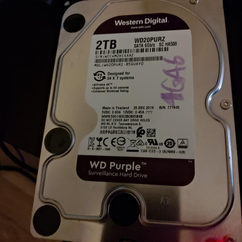 Wd 紫標 2t 2tb 3.5 3.5"硬碟，監視器，也能讓你輕鬆組nas備份碟 4ga6