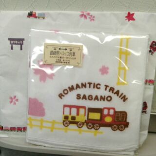 日本帶回 嵐山小火車 嵯峨野小火車 日本製 方巾 小毛巾