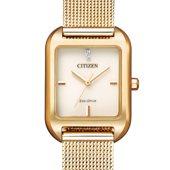 CITIZEN 星辰 LADYS系列 光動能典雅方形腕錶  23.5mm/EM0493-85P