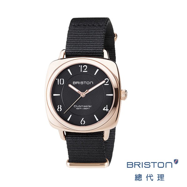 BRISTON CHIC 手工小方糖錶 黑色 玫瑰金框 時尚百搭 女錶 手錶 男錶 3286