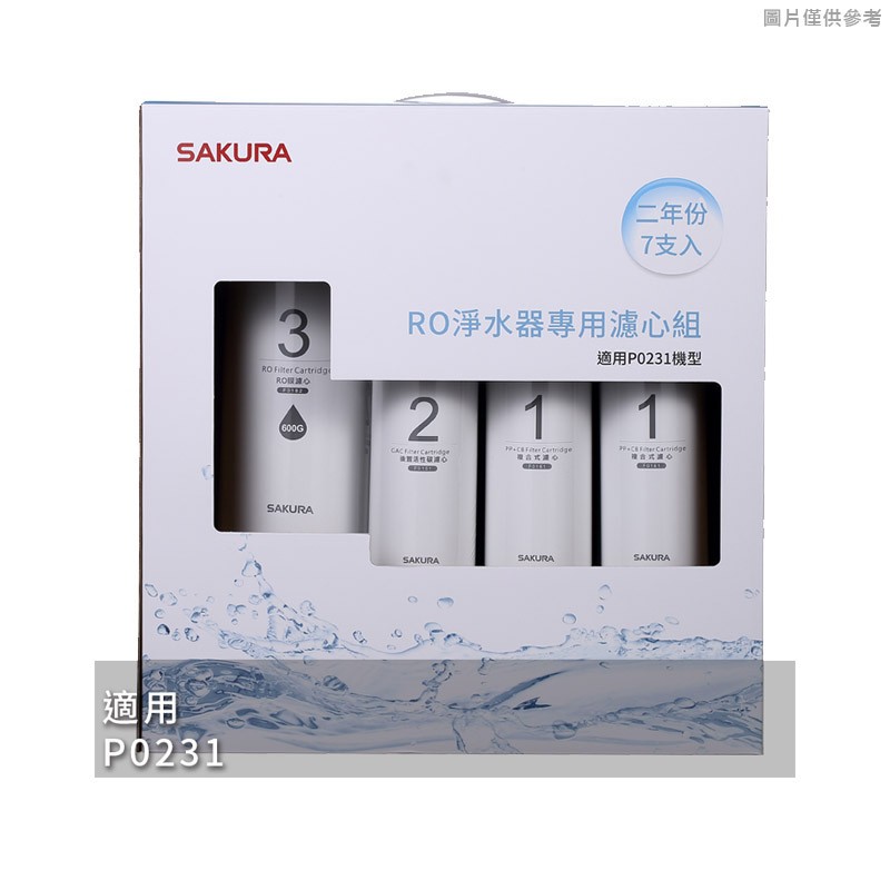 櫻花F0194 RO淨水器專用濾心7支入(二年份)適用P0231(無安裝) 大型配送