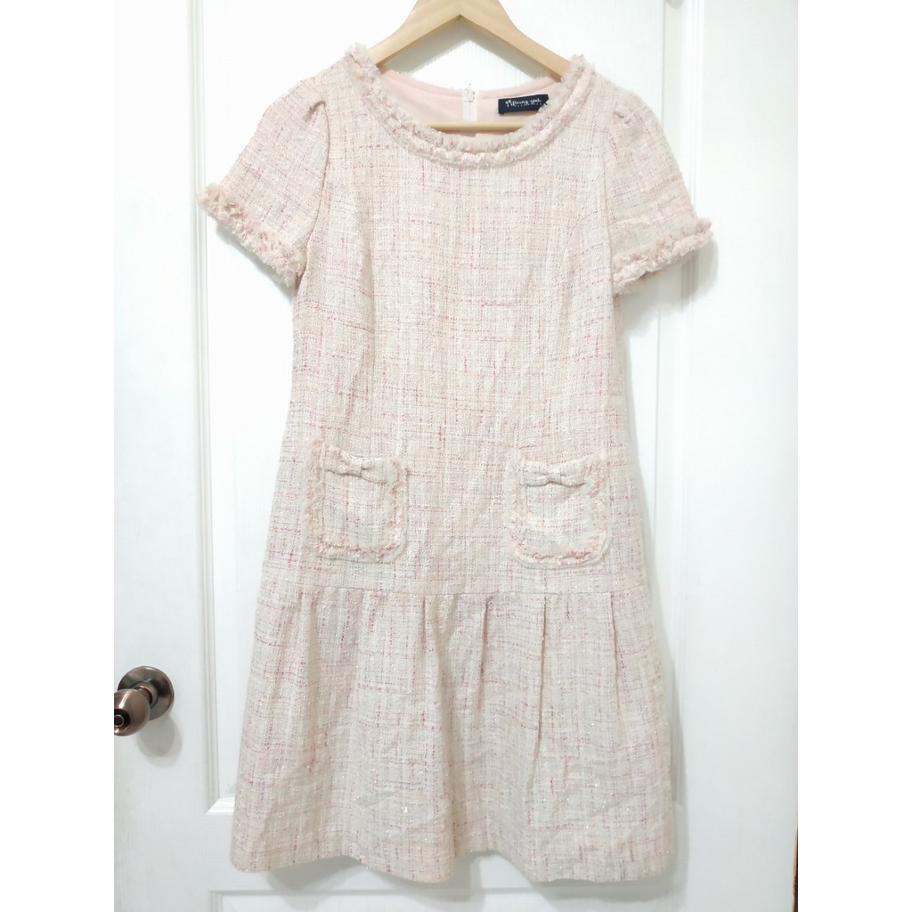 洋裝 / Perng yuh 芃諭名品氣質名媛風粉色短袖洋裝（３６）