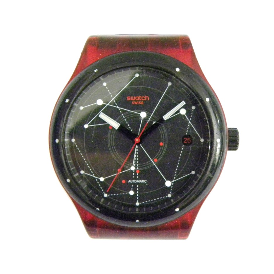 [專業模型] 機械錶 [SWATCH S183] 斯沃琪 星座自動錶[星座面+日期]中性/潮/軍錶