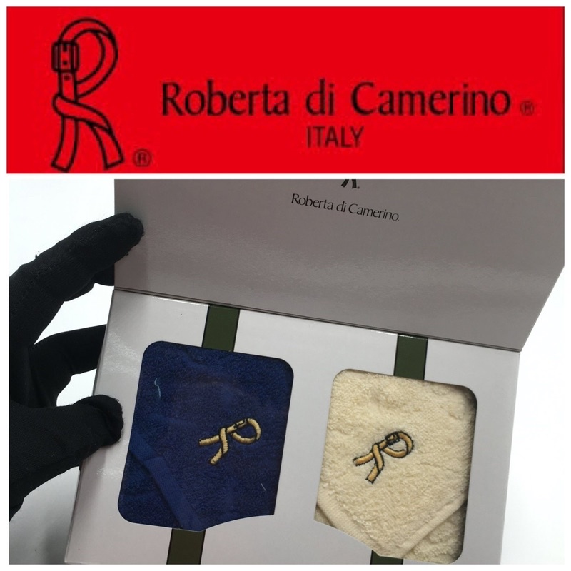 二手真品 ROBERTA DI CAMERINO 毛巾盒裝2件組 C510