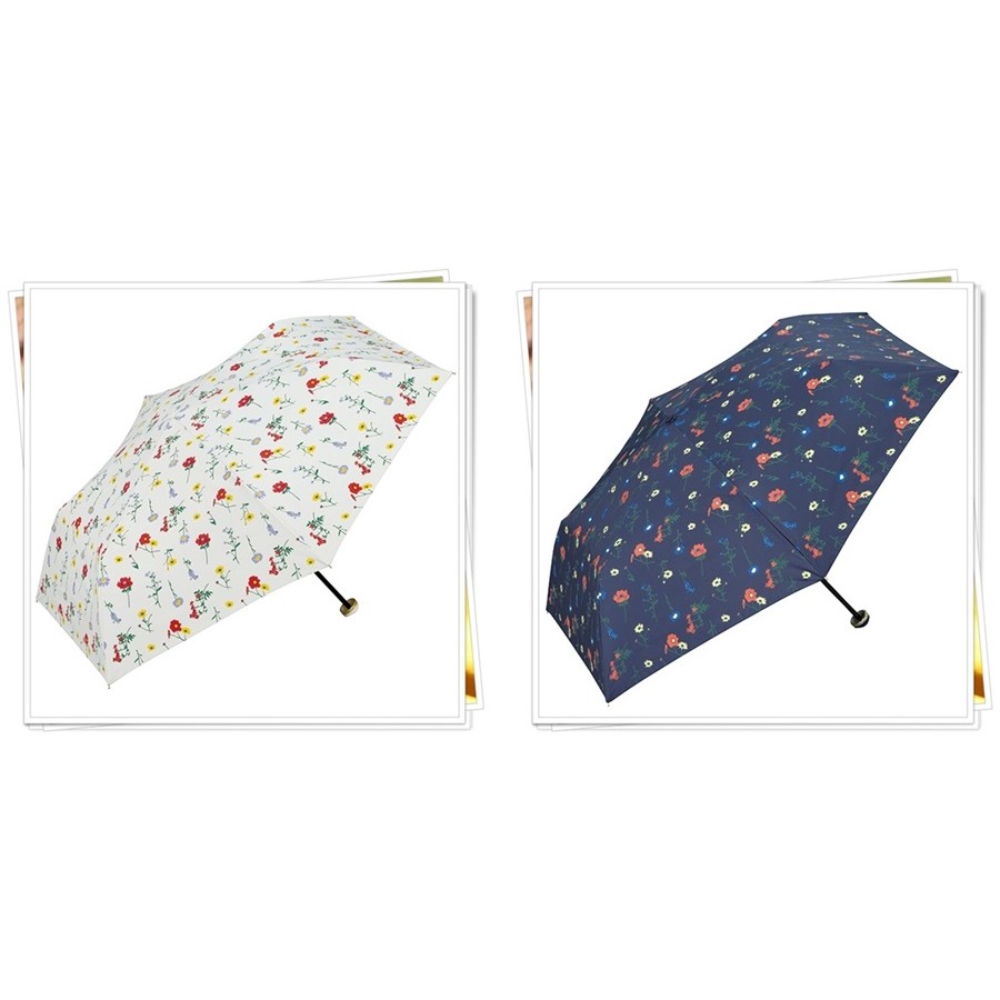WPC 晴雨傘 折傘 抗UV 遮光 超輕量  奶爸商城 花朵 米色 105862 藍色 105879 分售