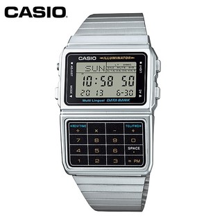 【CASIO】DBC-611-1 復古造型電子錶/計算機系列/男女通用款/33mm/銀/公司貨【第一鐘錶】