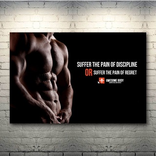 肌肉男健美勵志格言藝術海報印刷健身房裝飾健身運動