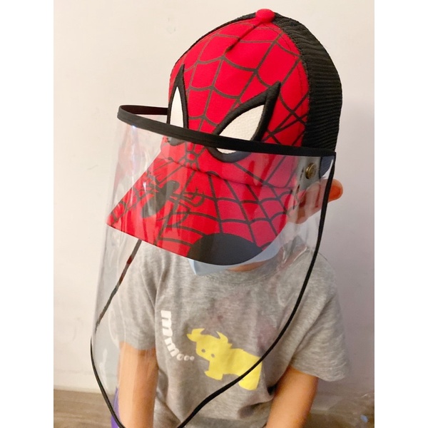 ⭐️買就送口罩支架（送完為止）⭐️兒童卡通防飛沫防護帽防護棒球帽蜘蛛人帽子防護帽防疫帽男童配件男童帽