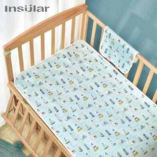 Insular 純棉嬰兒換尿布墊旅行便攜可折疊可水洗防水床墊兒童遊戲地墊可重複使用尿布