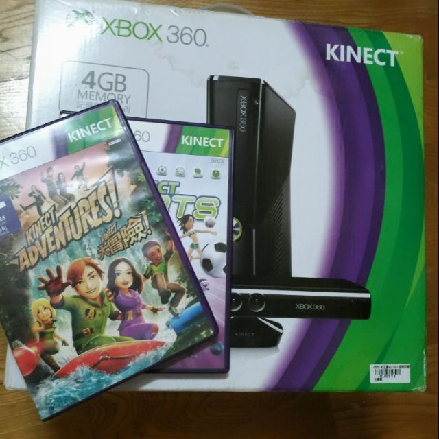 Xbox360黑色+kinect+2份體感遊戲