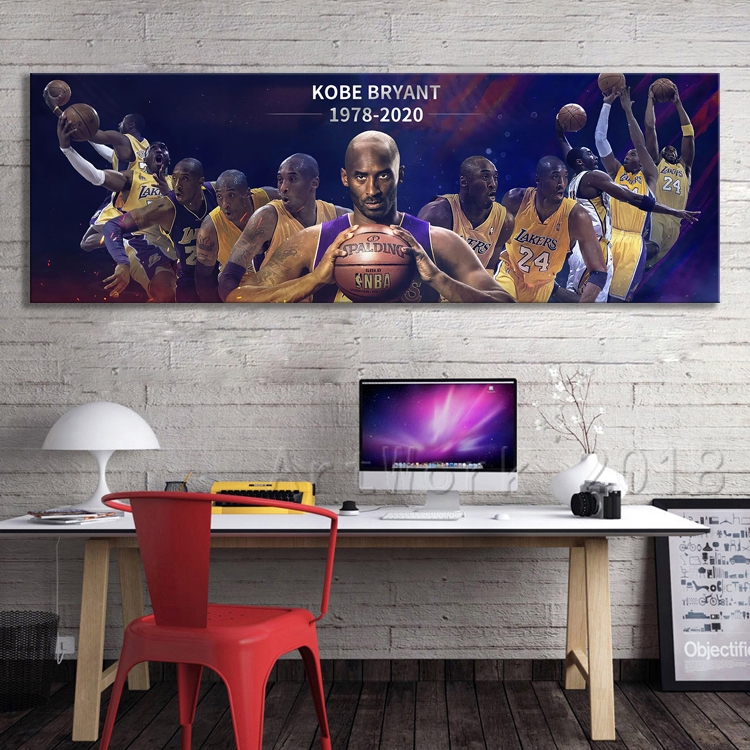 【限時☛免運】實木框畫 Kobe Bryant 科比布萊恩特 黑曼巴 NBA 籃球巨星 曼巴精神海報掛畫裝飾畫 房間裝飾
