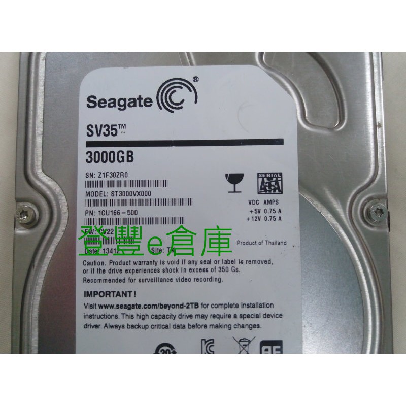 【登豐e倉庫】 YF580 Seagate ST3000VX000 3TB SATA3 影音監控 硬碟