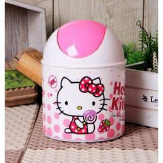 韓國 Hello Kitty 桌上型 旋蓋 垃圾桶