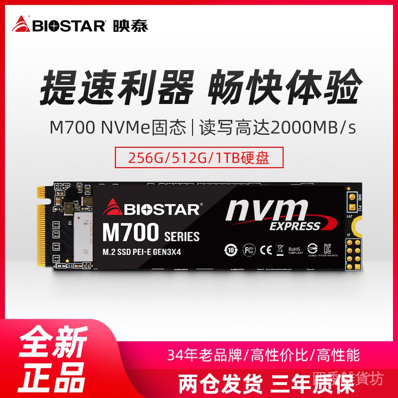 BIOSTAR M.2 NVMe Gen3×4 対応SSD 1 TB M700-1TB アウトレット