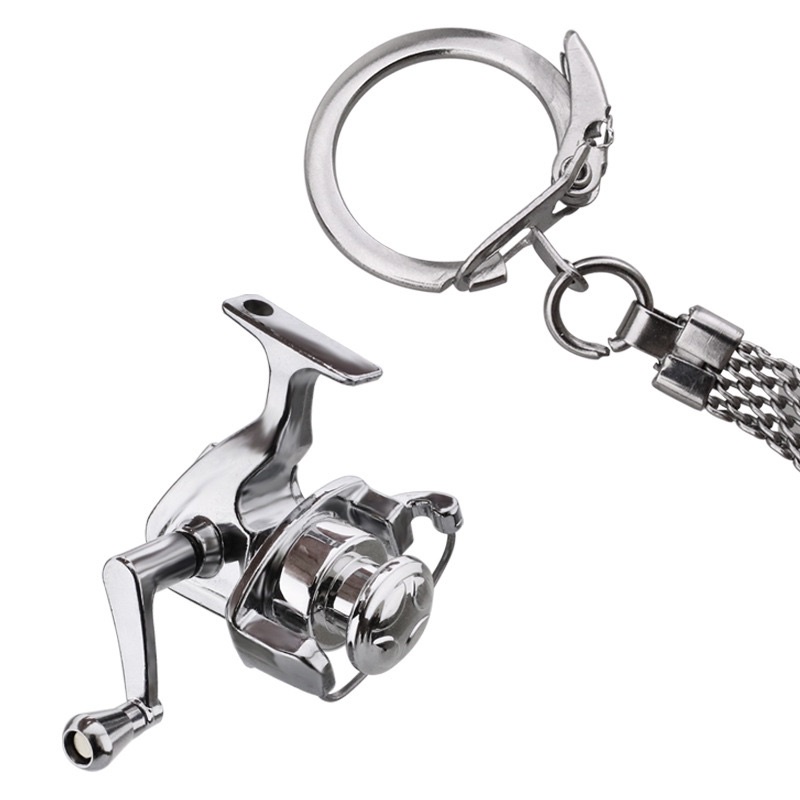 【牛哥釣具】手把可捲 金屬 紡車輪捲線器  鑰匙圈 。。。。迷你捲線器