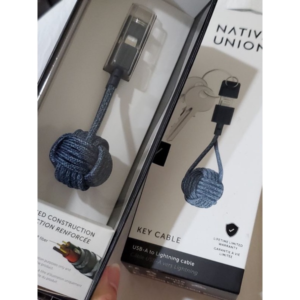 native union key cable 藍 iphone鑰匙圈充電線