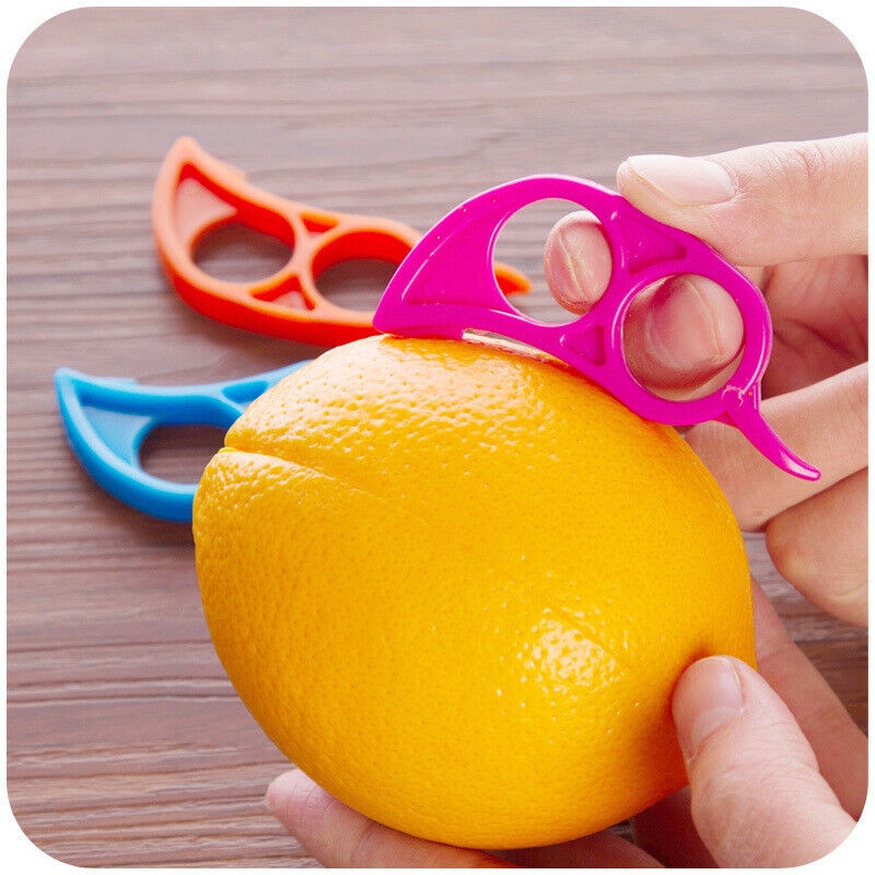1 件創意橙色削皮器 / 檸檬切片機水果剝離器簡易開罐器 / 柑橘削皮器廚房工具小工具顏色隨機