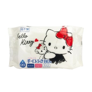 日本 三麗鷗 Hello Kitty 80抽濕紙巾 無香料 99%水 外出必備