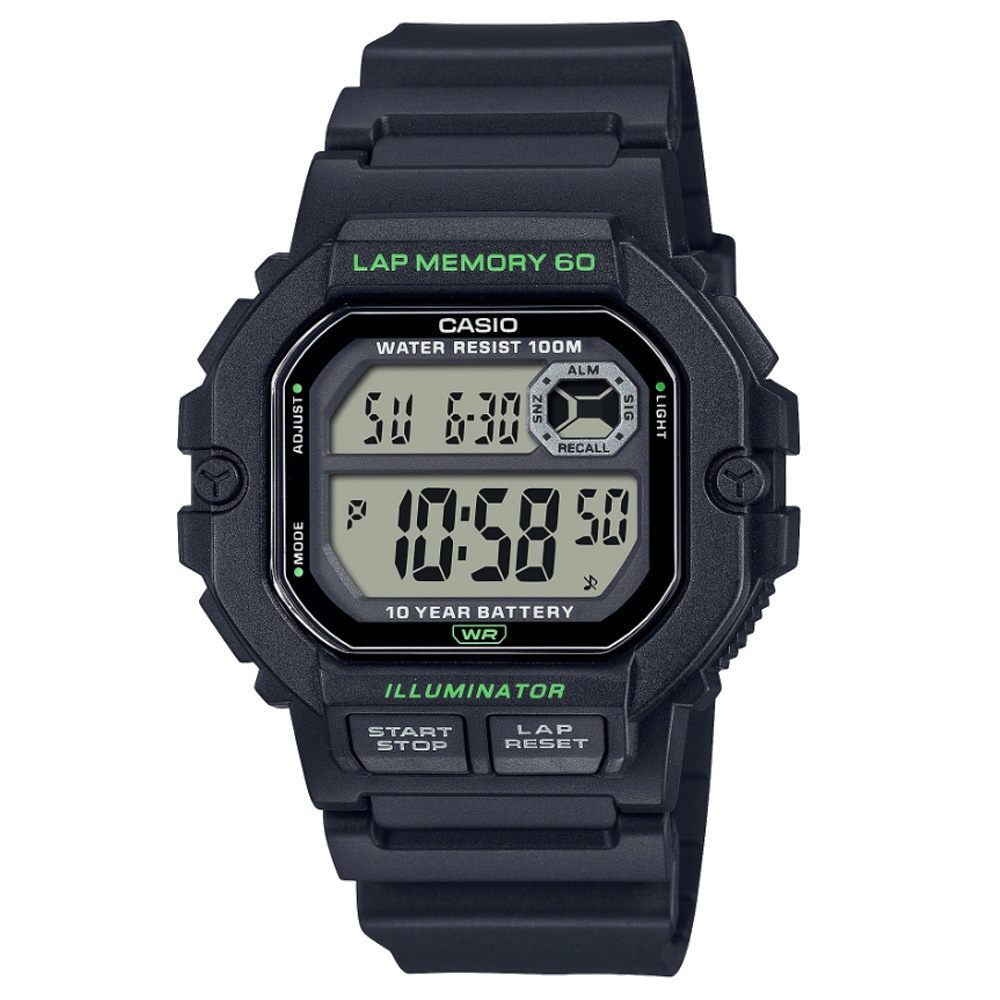 CASIO 運動計劃概念60圈記憶功能休閒錶WS-1400H系列(共四色可選)