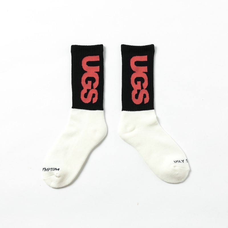 Ugly Symptom Socks UGS 兩節設計 中筒襪 黑色