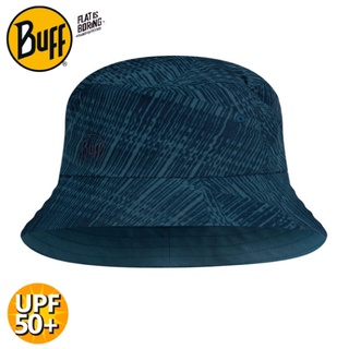【BUFF 西班牙 可收納漁夫帽《暗藍刷紋》】122591/遮陽帽/防曬帽/休閒帽