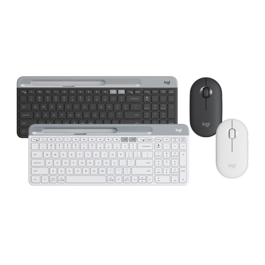 羅技 Logitech K580 Slim + M350 PEBBLE 多工無線鍵盤 鵝卵石無線滑鼠 鍵鼠組 黑色 白色