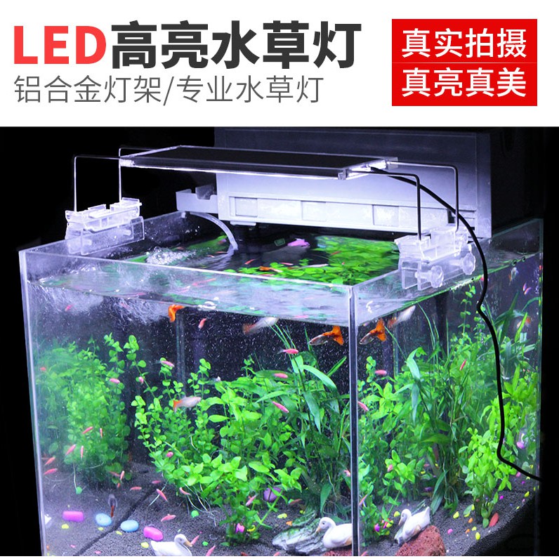 Wsxedc魚缸高透光水草燈魚缸燈led燈架水族箱節能燈led照明燈高亮支架燈接近太陽光鋁合金生物照明透亮 蝦皮購物