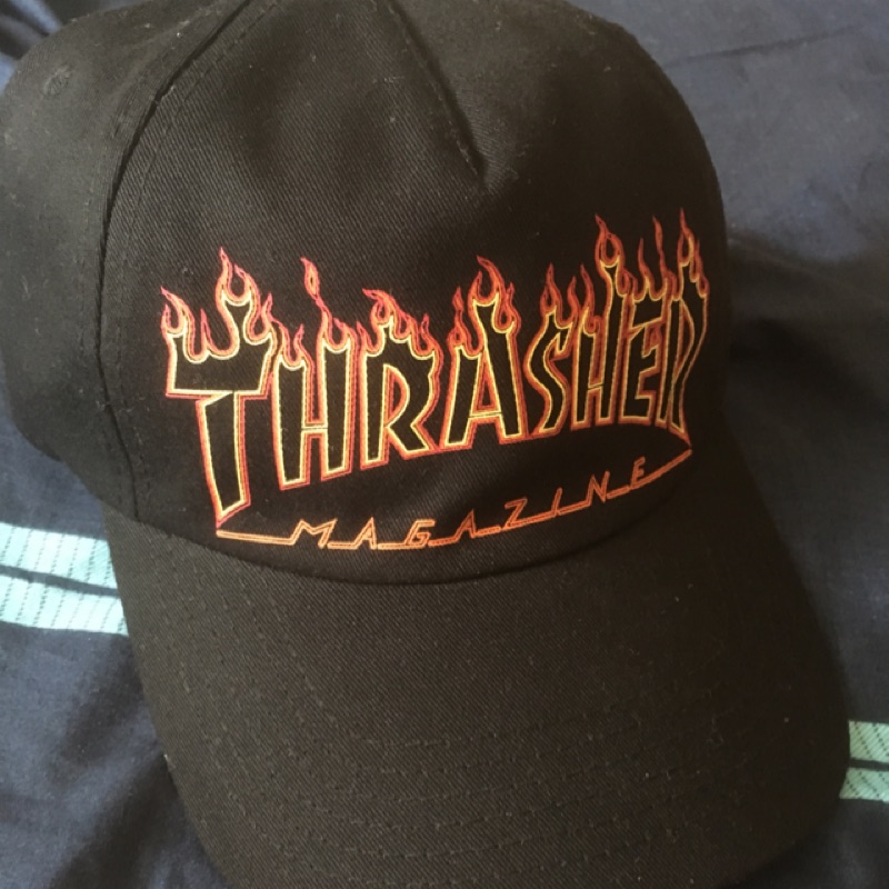 Thrasher Micro Flame Dad Cap 滑板 日線 火焰 黑色 老帽
