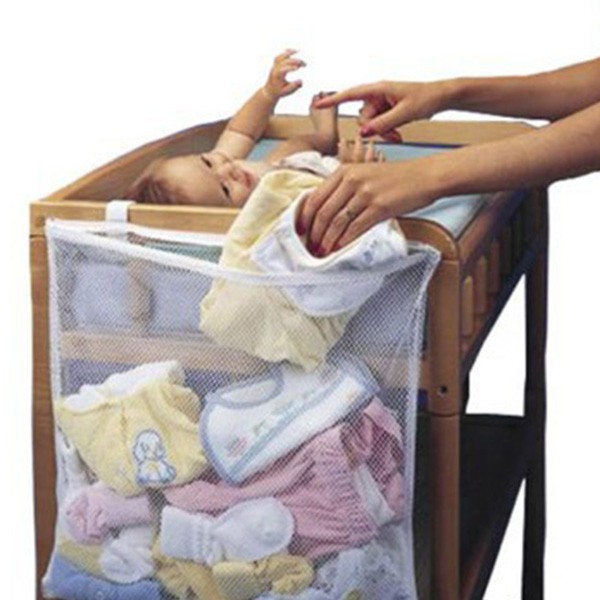 嬰兒床收納袋 尿布網布儲物袋 大容量收納掛袋 VT0471
