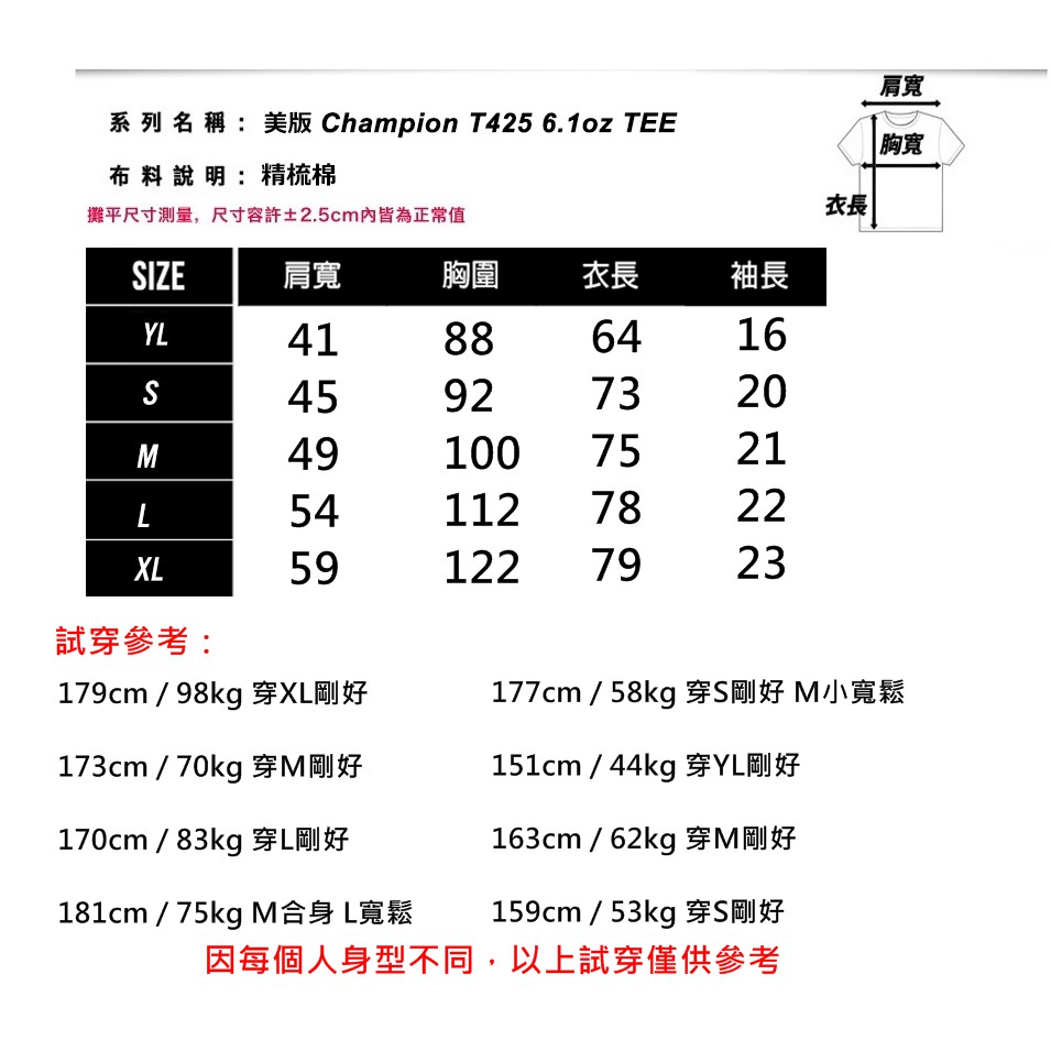 Champion T425 冠軍T 美版美規短T 高磅數素T 短袖T恤正品男女皆可穿 