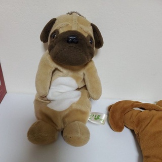 慵懶的巴哥犬筆袋置物袋和猴子玩偶收藏品 蝦皮購物