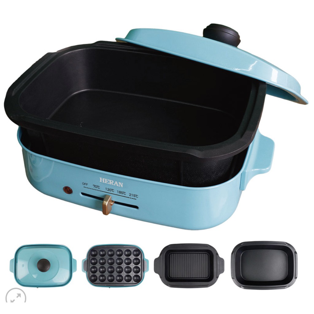 免運9.5成新禾聯 Heran電烤盤電烤盤 HHP-12A1B  內附深鍋、燒烤盤、章魚燒烤盤！