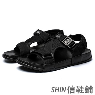 明星同款男生越南涼鞋 透氣戶外沙灘鞋 時尚潮男必備搭扣運動涼鞋 防滑不磨腳 韓版舒適休閒涼鞋 軟底黑色男涼鞋子 【現貨】